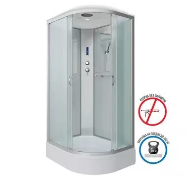 Душевая кабина Niagara Classic 90x80 NG-33984-14LP средний поддон, стекло матовое, профиль серебро, левая