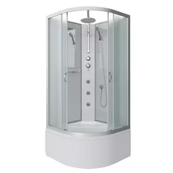 Душевая кабина Niagara Classic 90x90 NG-2308-14BKTG высокий поддон, стекло матовое, профиль серебро