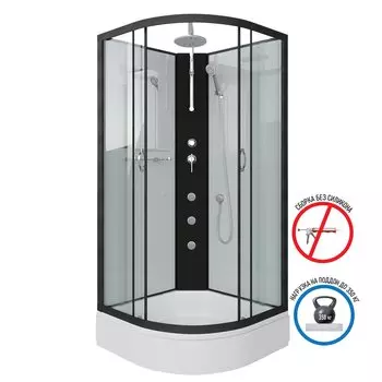 Душевая кабина Niagara Classic 90x90 NG-6701-14BKTG средний поддон, стекло прозрачное, профиль черный