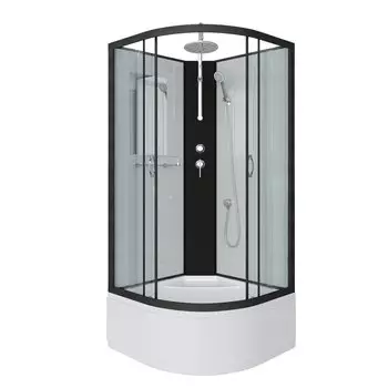 Душевая кабина Niagara Classic 90x90 NG-6708-14BKT высокий поддон, стекло прозрачное, профиль черный