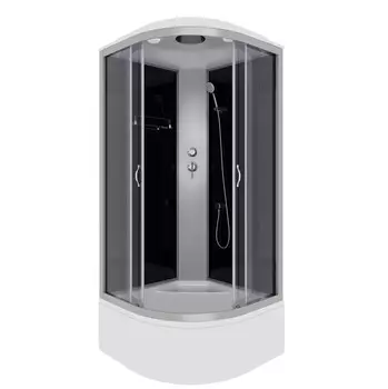 Душевая кабина Niagara Classic 100х100 NG-2509-14 высокий поддон, стекло тонированное, профиль серебро