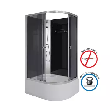 Душевая кабина Niagara Eco 100x80 E100/80/40L/TN/BK поддон высокий, стекло тонированное, профиль серебро