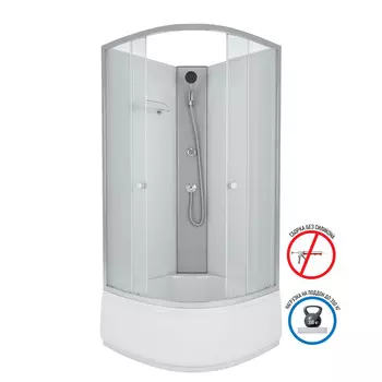 Душевая кабина Niagara Eco 90x90 E90/40/MT/BK поддон высокий, стекло матовое, профиль серебро