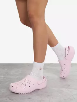 Сабо женские Crocs Classic Floral Cut Out, Розовый