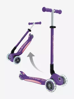 Самокат Globber PRIMO FOLDABLE PLUS LIGHTS V2, Фиолетовый