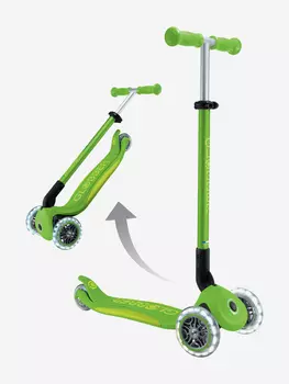 Самокат Globber PRIMO FOLDABLE PLUS LIGHTS V2, Зеленый