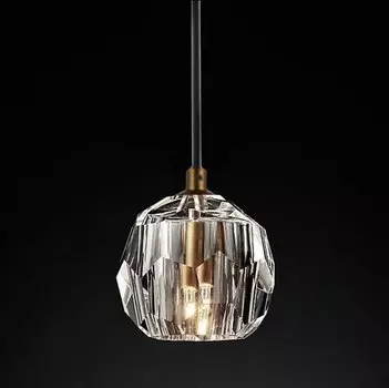 Подвесной светильник RH Boule De Cristal Single Rod Pendant Brass