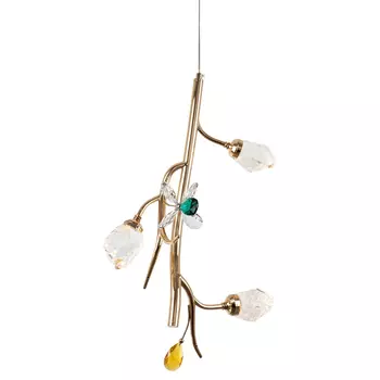Подвесной светильник с хрустальными плафонами и декором Alvere Crystal Hanging Lamp