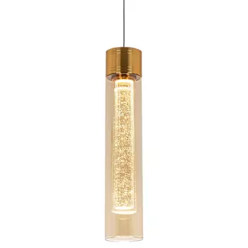 Подвесной светильник золото Sparkling Bubbles Tube Gold Amber Hanging Lamp