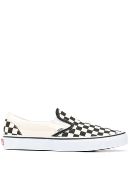 Vans слипоны в клетку, белый