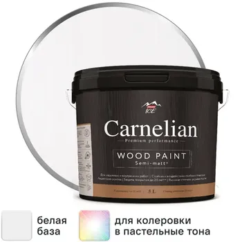 Краска для древесины Parade Carnelian моющаяся матовая цвет белый база А 5 л