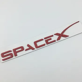3D металлический логотип SPACEX для модели 3 SX Roadster P75D P85D P90D P100D наклейка на задний багажник автомобиля эмблема буква значок аксессуары для стайлинга чёрный