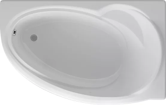 Акриловая ванна AQUATEK Бетта BET160-0000026 R 160x95 см, угловая, правая, пристенная, белая, асимметричная, с каркасом, с экраном, со сливом-переливом