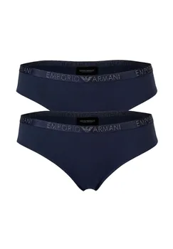 Женские трусы, 2 шт. в упаковке - ЛОГОТИП ESSENTIAL STUDS, трусы, хлопок стрейч EMPORIO ARMANI, синий
