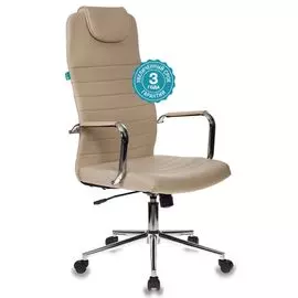 Кресло руководителя Бюрократ KB-9ECO/OR-12 светло-бежевый искусственная кожа крестовина хром