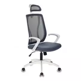 Кресло руководителя Бюрократ MC-W411-H/DG/26-25 серый TW-04 сиденье серый 26-25 сетка/ткань (пластик белый)