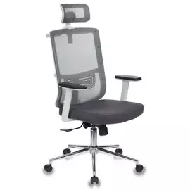 Кресло руководителя Бюрократ MC-W612-H/GR/GRAFIT серый BM-10 сиденье серый BAHAMA сетка/ткань крестовина хром (пластик белый)