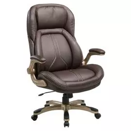 Кресло руководителя Бюрократ T-9919A/BROWN рец.кожа/кожзам