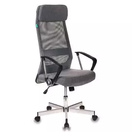 Кресло руководителя Бюрократ T-995HOME/GREY серый TW-04+ 10-128 сетка/ткань крестовина металл