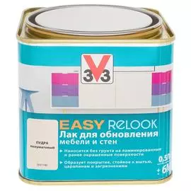 лак для мебели easy relook v33 полуматовая пудра 0.5л.