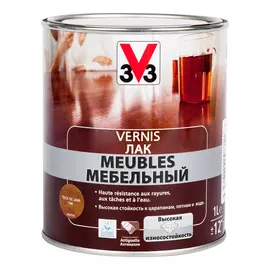 лак для мебели v33 глянцевый тиковое дерево 0.5л.