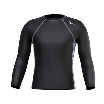 Mizuno Солнцезащитный быстросохнущий купальный костюм с длинным рукавом для мужчин, черный N2CA2103 M
