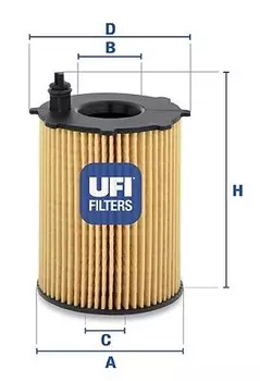 Фильтр масляный UFI 25.037.00 Citroen C3, Peugeot 206 1.4HDi 02>