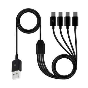 Разветвитель USB Type C для зарядки, многофункциональный кабель для зарядки 4 в 1, разветвитель USB на 4x Type C, кабель синхронизации данных, кабель USB C