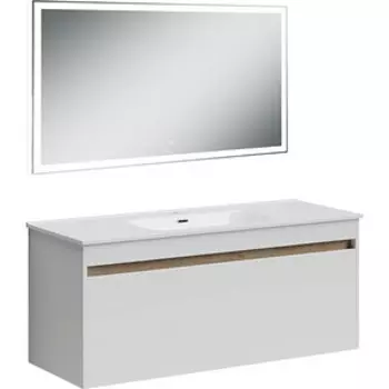 Мебель для ванной Sancos Smart 120 два ящика, белый глянец