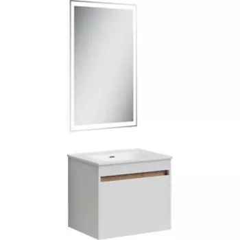 Мебель для ванной Sancos Smart 60 два ящика, белый глянец