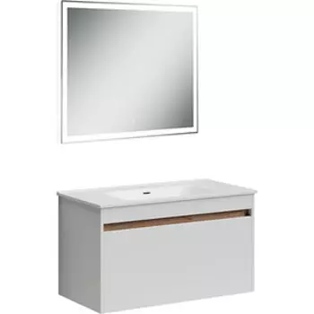 Мебель для ванной Sancos Smart 90 два ящика, белый глянец