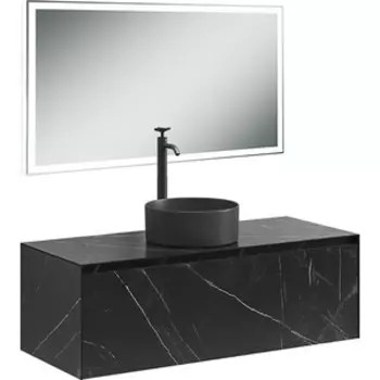Мебель для ванной Sancos Stone 120 один ящик, столешница керамогранит, Nero Marquina