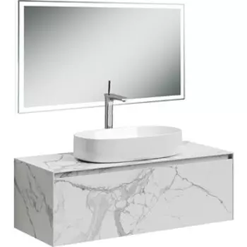 Мебель для ванной Sancos Stone 120 один ящик, столешница керамогранит, Statuario white
