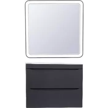 Мебель для ванной Style line Бергамо мини 80х35 Люкс Plus подвесная, черная