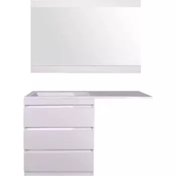 Мебель для ванной Style line Даллас Люкс 78 (140L) три ящика, под стиральную машину, белая