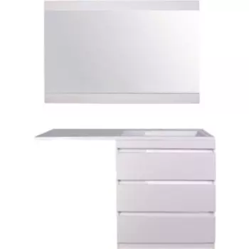 Мебель для ванной Style line Даллас Люкс 78 (140R) три ящика, под стиральную машину, белая