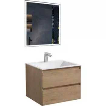 Мебель для ванной Vincea Luka 60х48 N.Oak, белая раковина