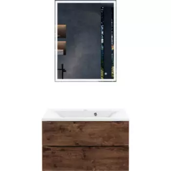Мебель для ванной Vincea Mia 75х45 R.Wood, белая раковина