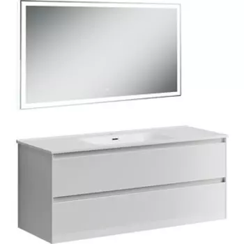 Мебель для ванной Sancos Cento 120 два ящика, белый глянец