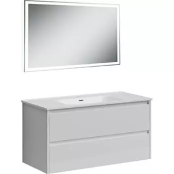 Мебель для ванной Sancos Libra 100 два ящика, белый глянец