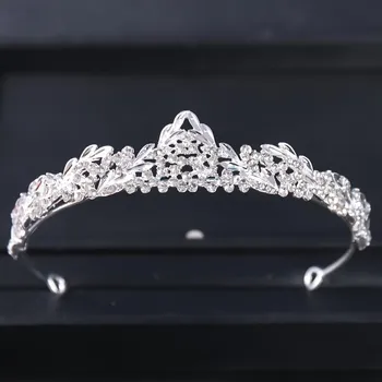 Серебряный цвет, стразы, корона, повязка на голову, вечерние кристаллы, тиара принцессы для выпускного вечера, диадема, женские свадебные аксессуары для волос, ювелирные изделия