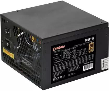 Блок питания ATX Exegate EX282154RUS-OEM 700W, APFC, 80 PLUS Bronze, 120mm fan