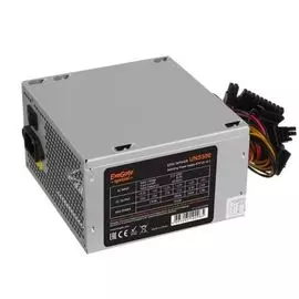 Блок питания ATX Exegate UNS500 ES261569RUS-PC 500W, PC, 12cm fan, 24p+4p, 6/8p PCI-E, 3*SATA, 2*IDE, FDD + кабель 220V в комплекте