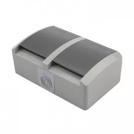 Блок горизонтальный KRANZ KR-78-0613 2 розетки INDUSTRIAL IP54 с заземлением, о/у, серый