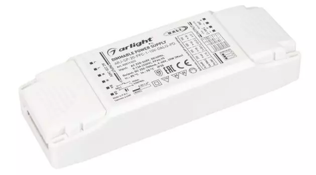 Блок питания Arlight ARJ-SP-20-PFC-1-10V-DALI2-PD 025111(1) (20W, 250-700mA) IP20 пластик