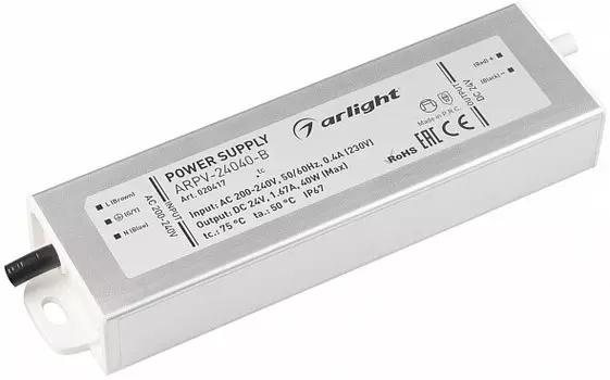 Блок питания Arlight ARPV-24040-B 020417 24V, 1.7A, 40W, IP67, металл