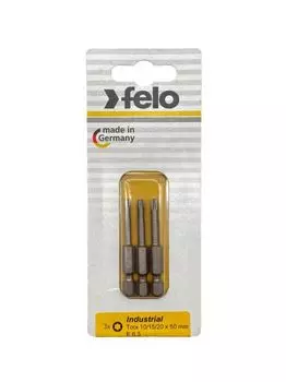 Бита Felo 03693116 TX10/TX15/TX20 50мм, серия Industrial, 3 шт в блистере