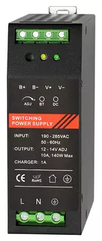 Блок бесперебойного питания Smartec ST-PS110BDX-BK 12 VDC/ 10 A, крепление на DIN-рейку, черный