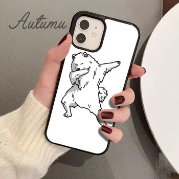 Чехол для телефона с изображением мультяшной собаки самоеда для iPhone 11 12 13 14 Pro Max mini X XR XS SE 2020 6S 7 8 Plus Samsung Galaxy S21 S22 iPhone 6plus