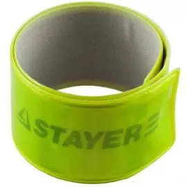 Браслет STAYER "MASTER" светоотражающий, самофиксирующийся, желтый